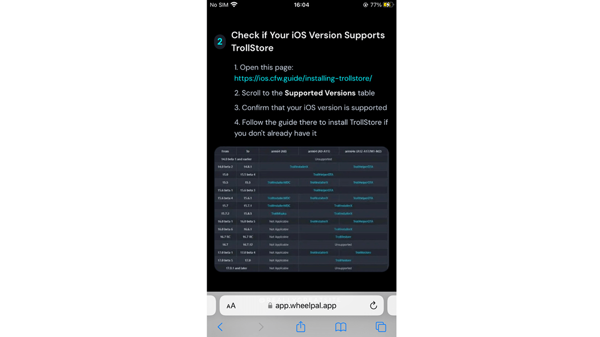 carbridge-compatibel-version-list-on-app
